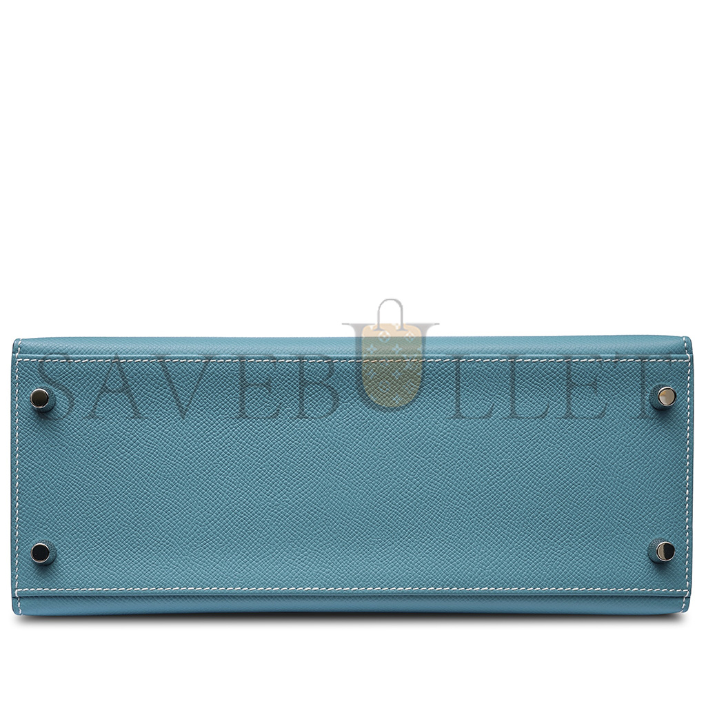 H**mes bleu jean epsom kelly 25 sellier palladium hardware (25*17*7cm)